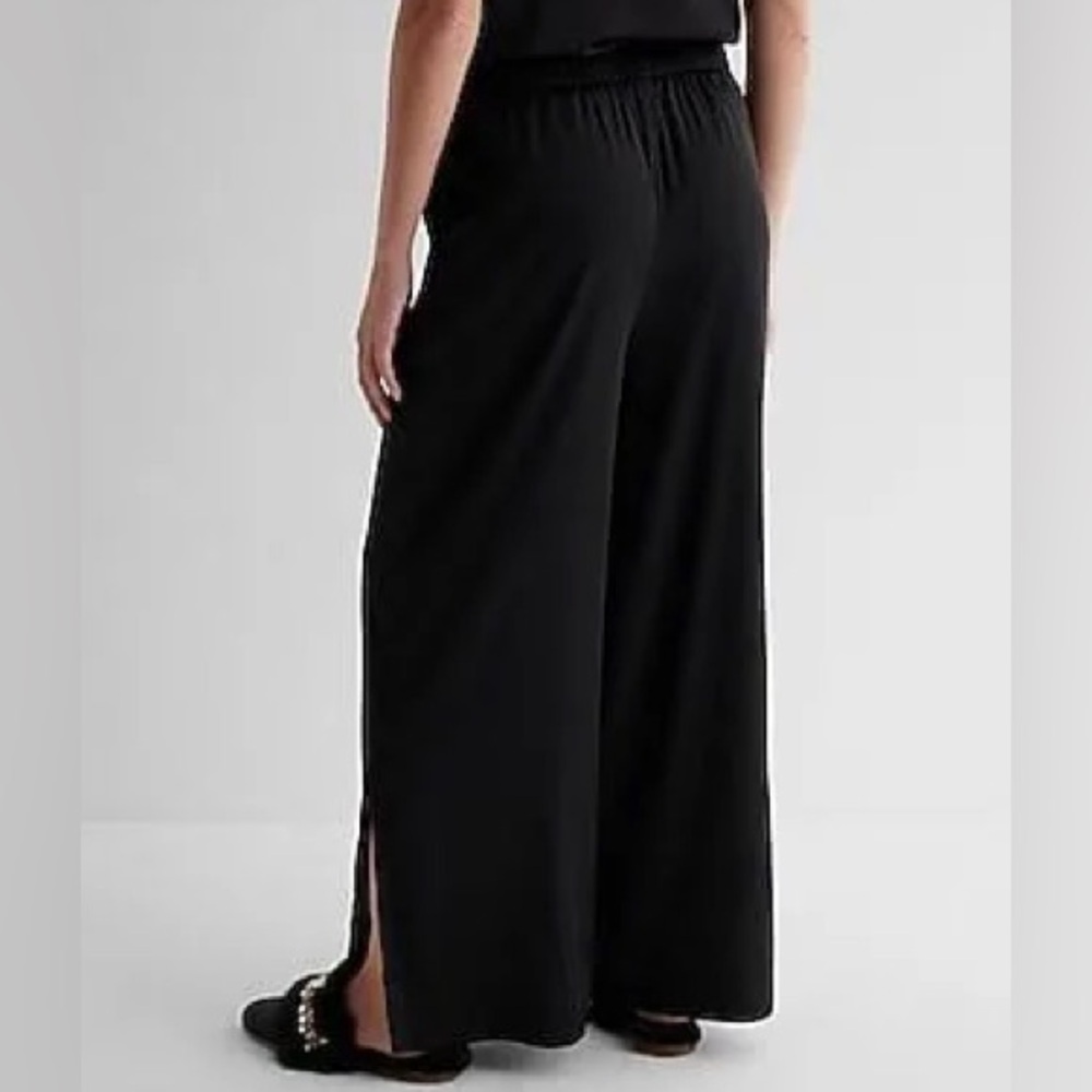 Express Women’s Classic Black Satin Wide Leg Pajama Set Size Large NEW - Picture 12 of 12